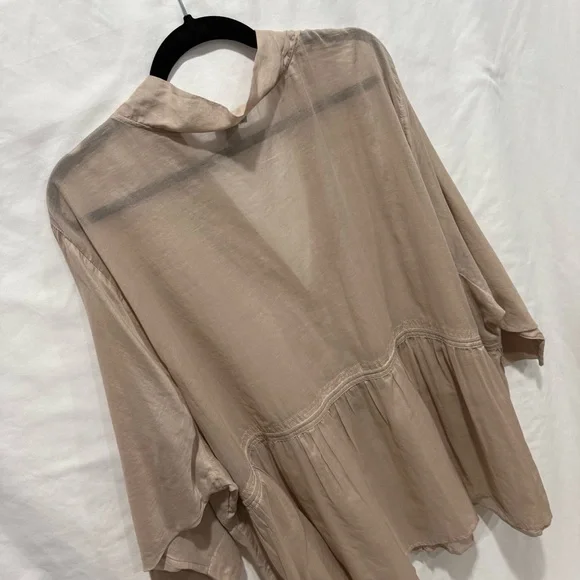 Torrid Size 5 Boho Gauzy Cotton Peasant Top Tassel Detail Relaxed Fit Milkmaid - Picture 9 of 14